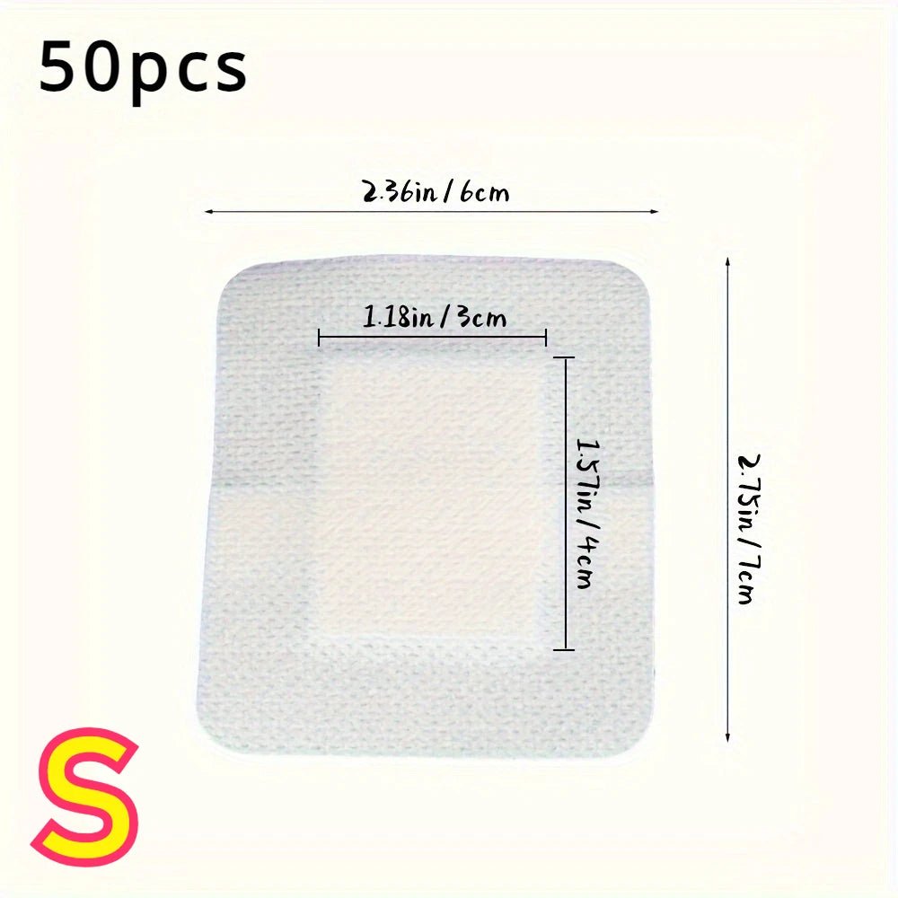 50pcs Large Size Hypoallergenic Non - woven Medical Adhesive Wound Dressing Band Aid Bandage Large Wound First Aid 6*7cm - The Hearts And Pathways Shop50pcs Large Size Hypoallergenic Non - woven Medical Adhesive Wound Dressing Band Aid Bandage Large Wound First Aid 6*7cm