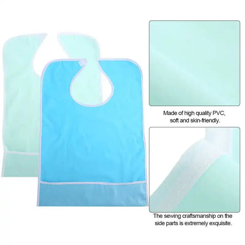 45*64cm Waterproof Adult Elder Mealtime Eating Bib Washable Apron Clothes Clothing Protector Dining Aid For Disability Men Women - The Hearts And Pathways Shop45*64cm Waterproof Adult Elder Mealtime Eating Bib Washable Apron Clothes Clothing Protector Dining Aid For Disability Men Women