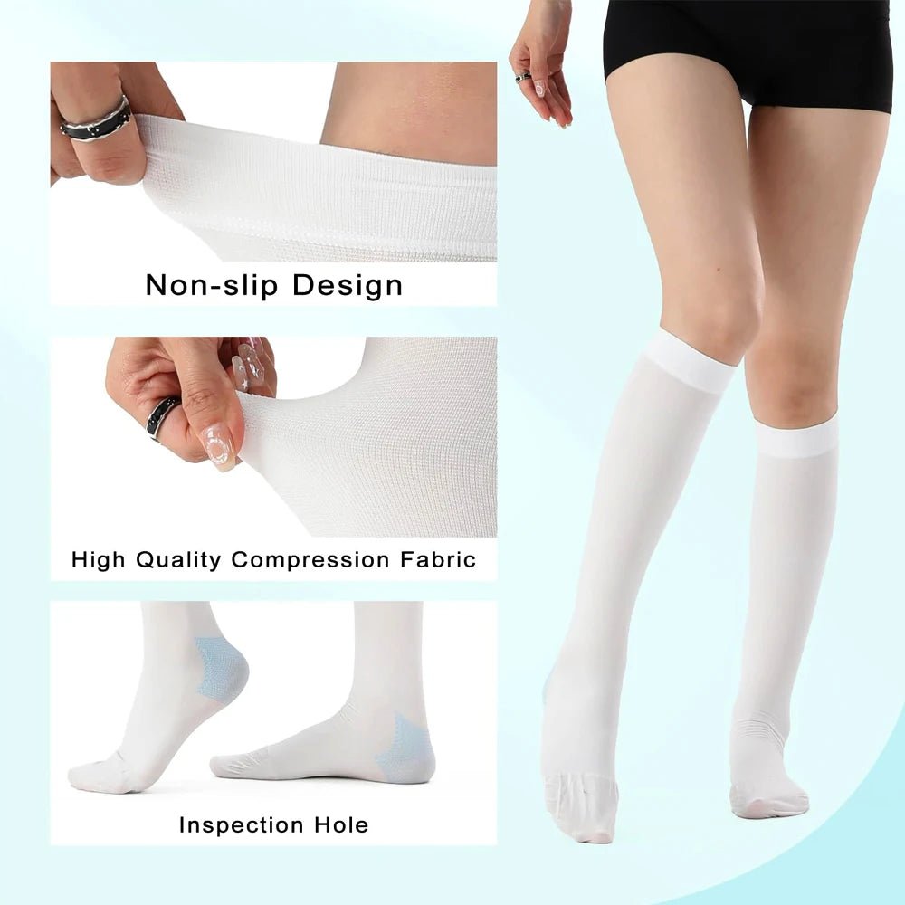 1 Pair TED Hose Thigh High Anti Embolism Stockings for Women Men, Hospital Style Surgical Stockings, Plus Size Compression Socks - The Hearts And Pathways Shop1 Pair TED Hose Thigh High Anti Embolism Stockings for Women Men, Hospital Style Surgical Stockings, Plus Size Compression Socks