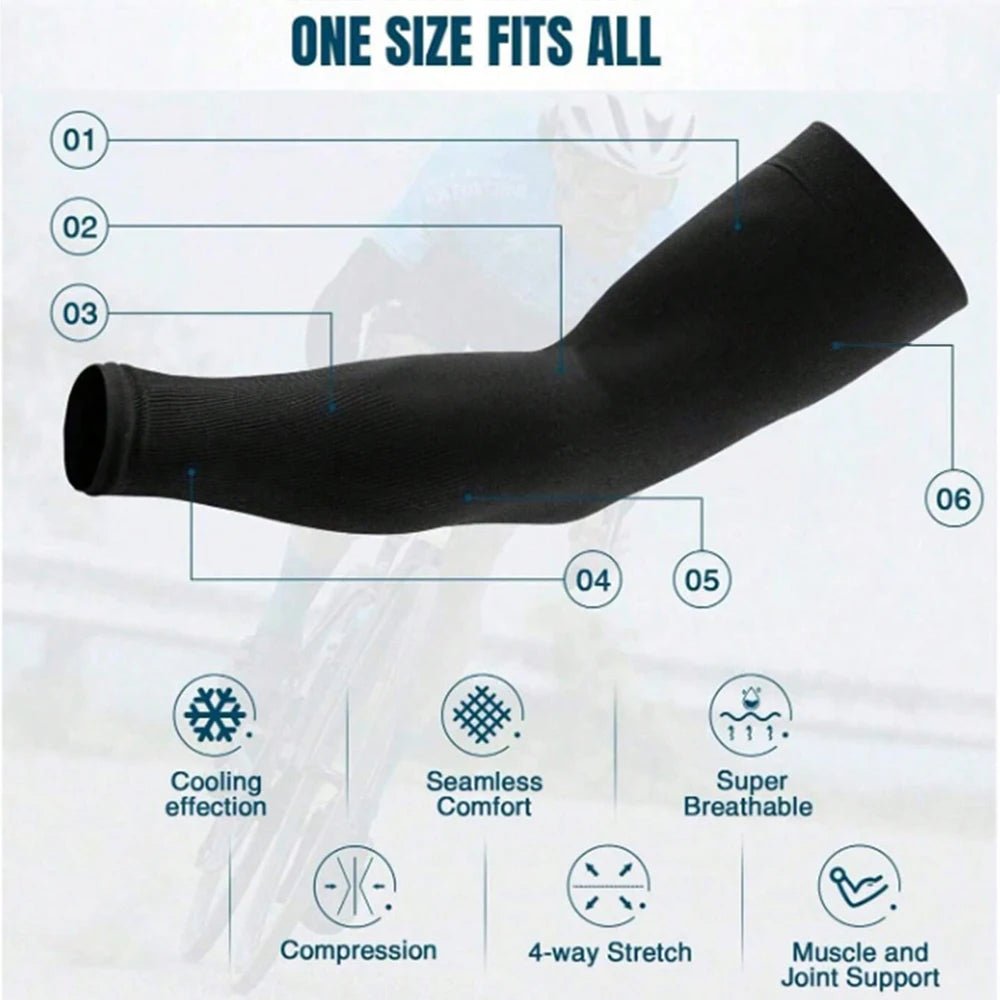 3Pairs Fashion Sun Ice Silk Sleeves Unisex Summer Sun Protection Arm Sleeves Suitable for Outdoor Riding, Driving, Fishing - The Hearts And Pathways Shop3Pairs Fashion Sun Ice Silk Sleeves Unisex Summer Sun Protection Arm Sleeves Suitable for Outdoor Riding, Driving, Fishing