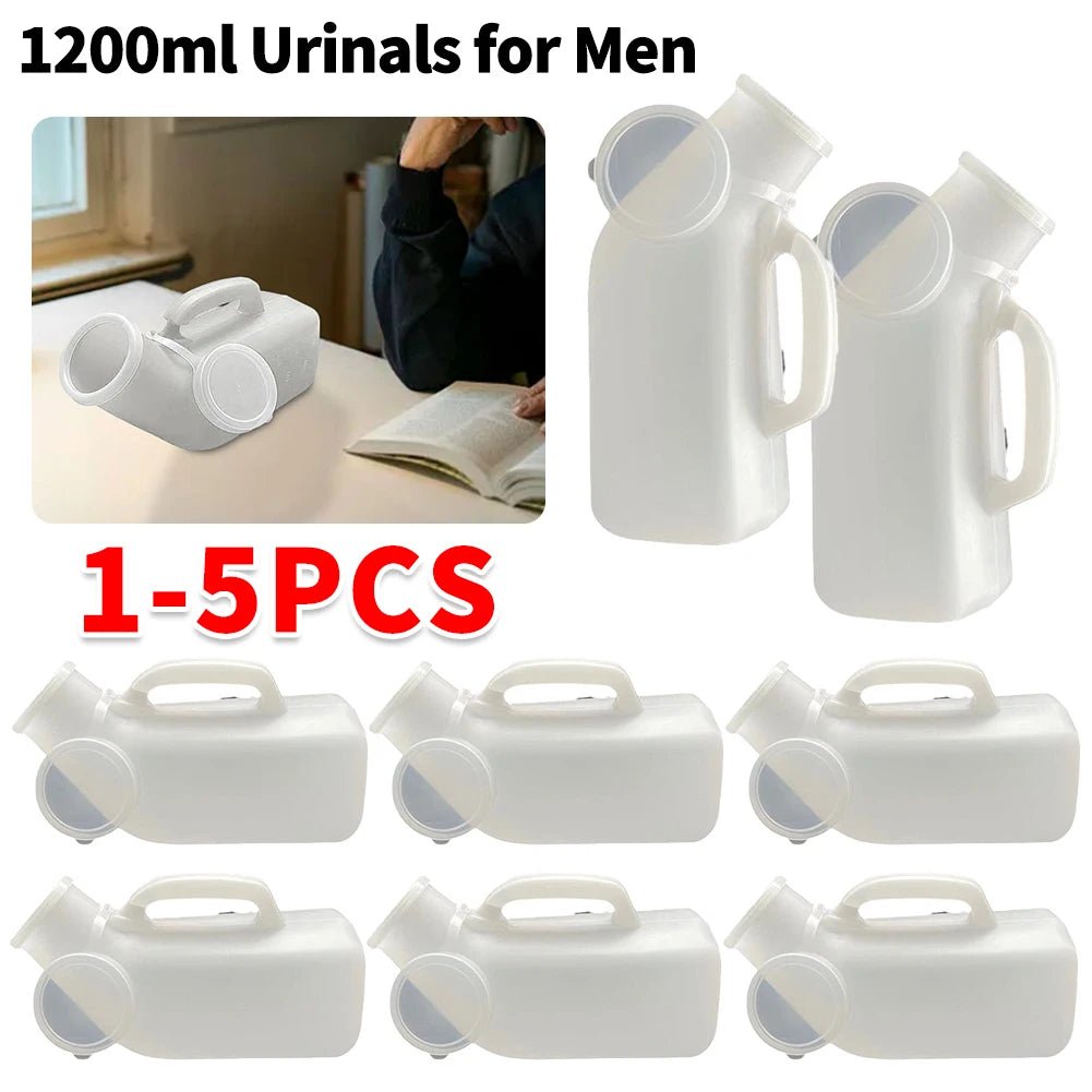 1200ml Male Urinal Spill Proof Pee Bottle Plastic Portable Urinal Mens Bedpan Bottle with Lid for Car Elderly and Incontinence - The Hearts And Pathways Shop1200ml Male Urinal Spill Proof Pee Bottle Plastic Portable Urinal Mens Bedpan Bottle with Lid for Car Elderly and Incontinence