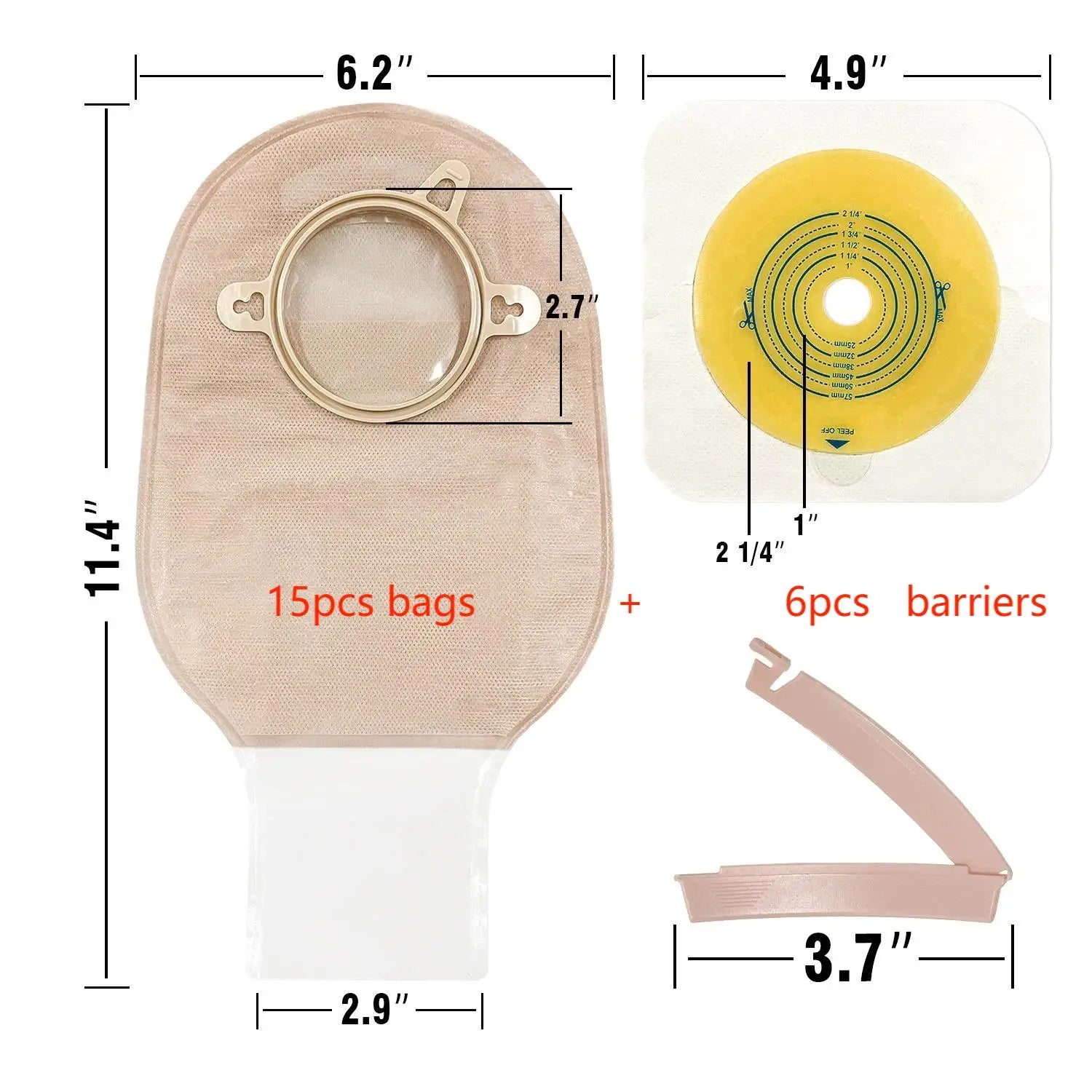 10pcs barriers or 15pcs bags+6pcs barriers Two Piece Colostomy Bags with Clamp Clip for Ostomy Patient Care - The Hearts And Pathways Shop10pcs barriers or 15pcs bags+6pcs barriers Two Piece Colostomy Bags with Clamp Clip for Ostomy Patient Care