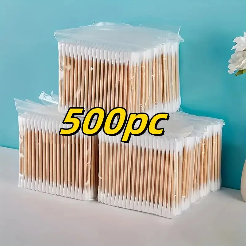 500pcs Bamboo Double - Ended Cotton Swabs - Gentle for Ears & Makeup, Unscented - The Hearts And Pathways Shop500pcs Bamboo Double - Ended Cotton Swabs - Gentle for Ears & Makeup, Unscented