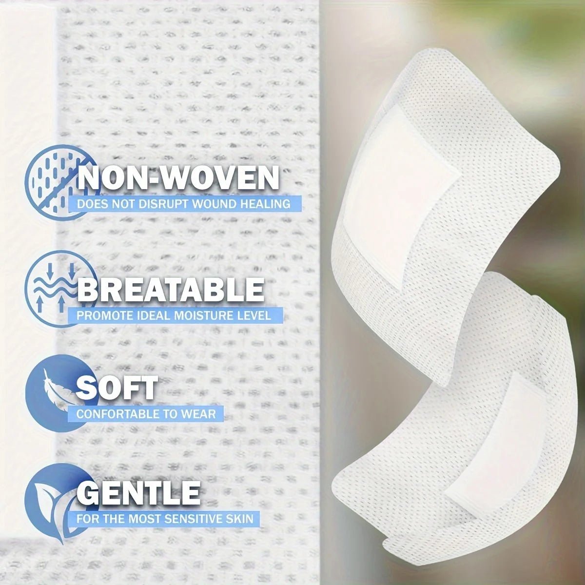 50pcs Large Size Hypoallergenic Non - woven Medical Adhesive Wound Dressing Band Aid Bandage Large Wound First Aid 6*7cm - The Hearts And Pathways Shop50pcs Large Size Hypoallergenic Non - woven Medical Adhesive Wound Dressing Band Aid Bandage Large Wound First Aid 6*7cm