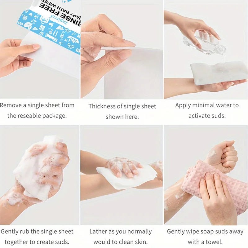 11.81In*11.81In 25/75Pcs Disposable No - Rinse Bath Towels, Simply Wet, Lather, and Dry. Suitable for Travel, Outdoor Activities, Camping, Swimming, Fitness - 25 Pieces Per Pack - The Hearts And Pathways Shop11.81In*11.81In 25/75Pcs Disposable No - Rinse Bath Towels, Simply Wet, Lather, and Dry. Suitable for Travel, Outdoor Activities, Camping, Swimming, Fitness - 25 Pieces Per Pack