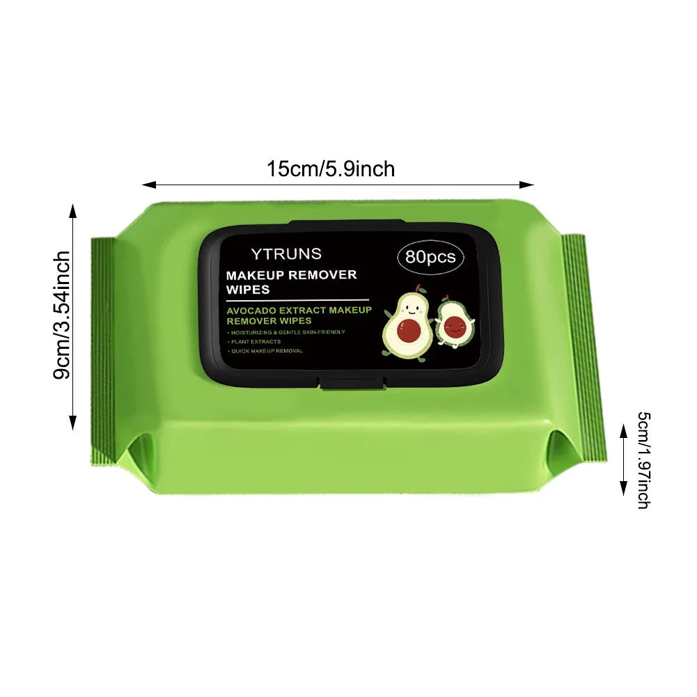 80 PCS Avocado Scented Makeup Removing Wipes - Deep Cleansing, Travel - Friendly, Single - Use - The Hearts And Pathways Shop80 PCS Avocado Scented Makeup Removing Wipes - Deep Cleansing, Travel - Friendly, Single - Use