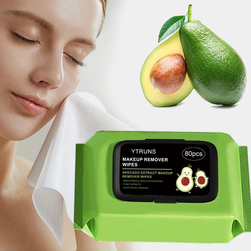 80 PCS Avocado Scented Makeup Removing Wipes - Deep Cleansing, Travel - Friendly, Single - Use - The Hearts And Pathways Shop80 PCS Avocado Scented Makeup Removing Wipes - Deep Cleansing, Travel - Friendly, Single - Use