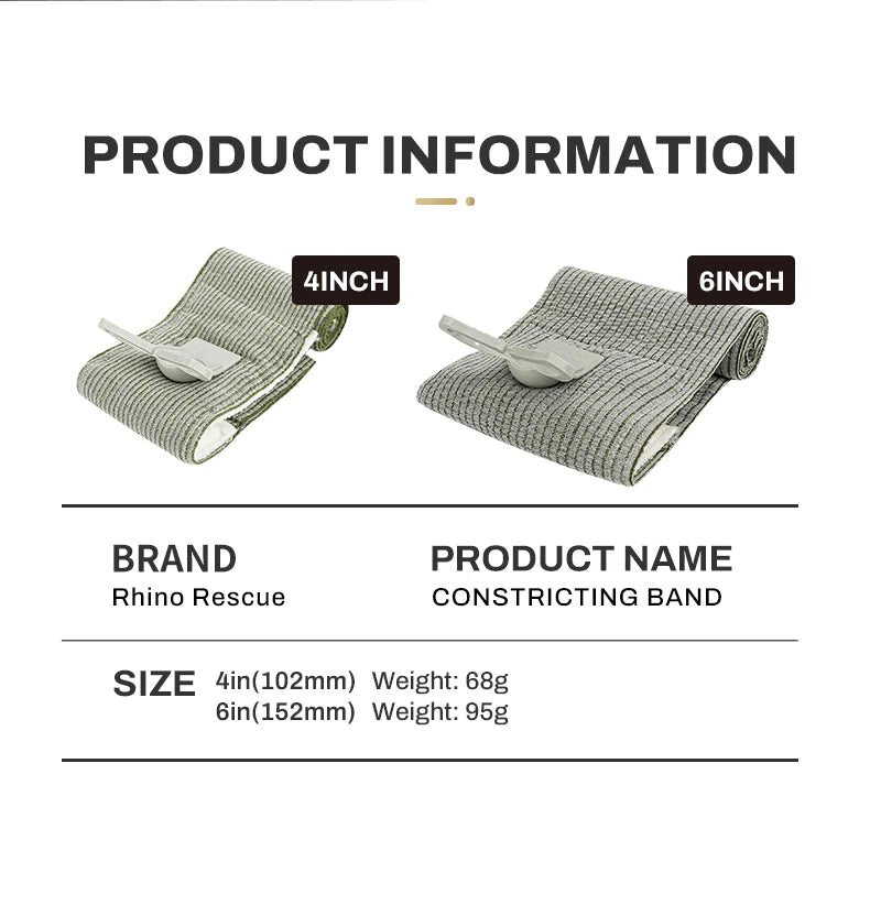 6 Inch Pressure Emergency Bandage, Rhino Rescue Compression Trauma Wound Dressing, Medical Combat First Aid Kit IFAK Supplies, - The Hearts And Pathways Shop6 Inch Pressure Emergency Bandage, Rhino Rescue Compression Trauma Wound Dressing, Medical Combat First Aid Kit IFAK Supplies,